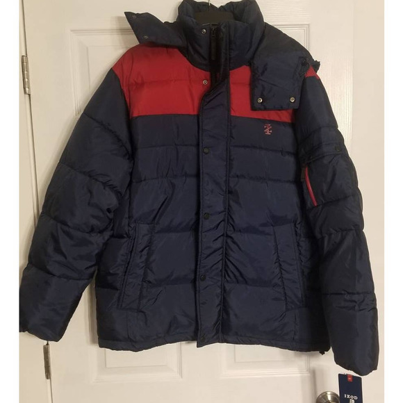 IZOD Insulated Puffer Jacket Removable Hood LT New